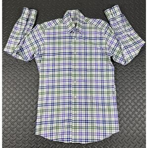 SERO by Forsyth Non-Iron Tailored Fit Long Sleeve Purple Plaid Shirt Men's Small